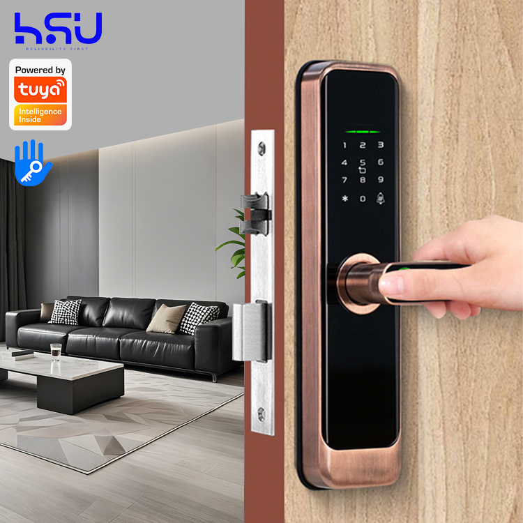 Smart Door Lock - Digital Smart Doorlock Passcode Home Wooden
