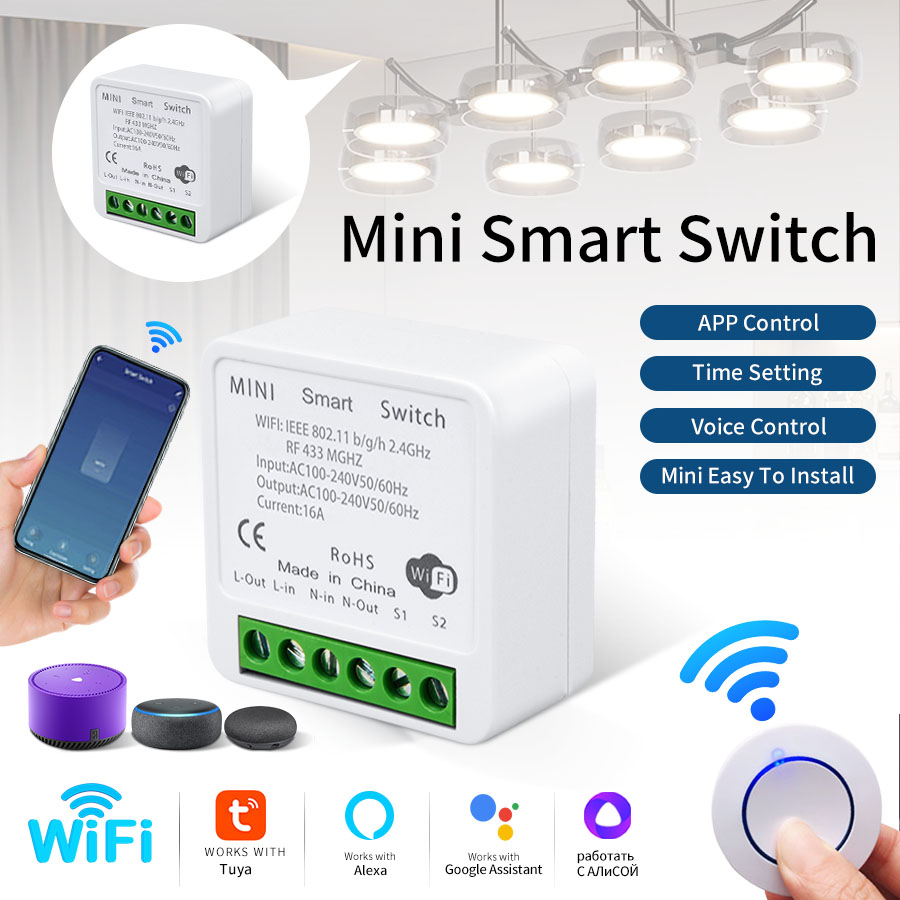 Smart Home Internet - RF433Mhz 16A/20A Tuya WiFi Smart Switch
