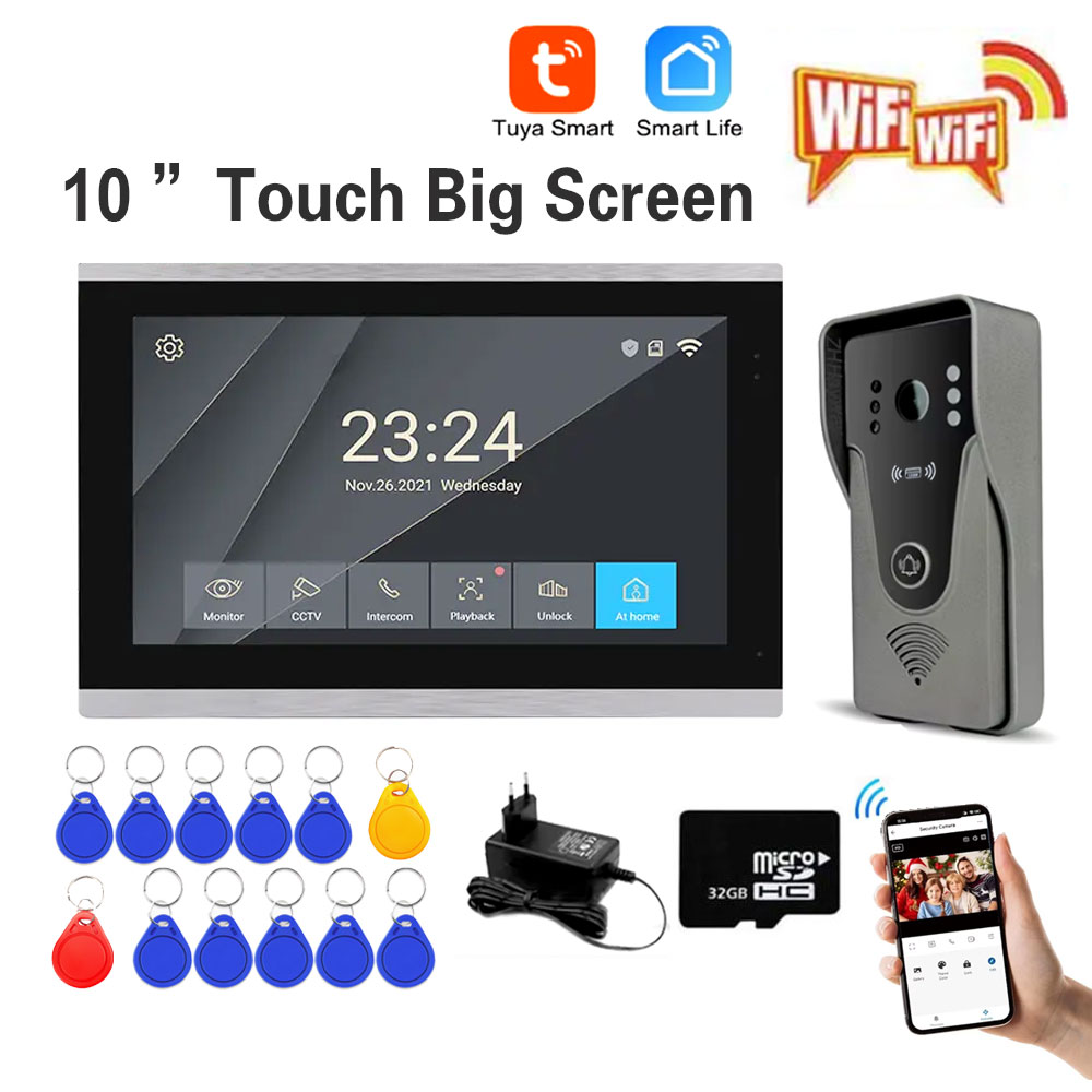 Tuya 1080P 10 Inch Color Touch - đánh giá và giá Smart Home Video Doorbell App