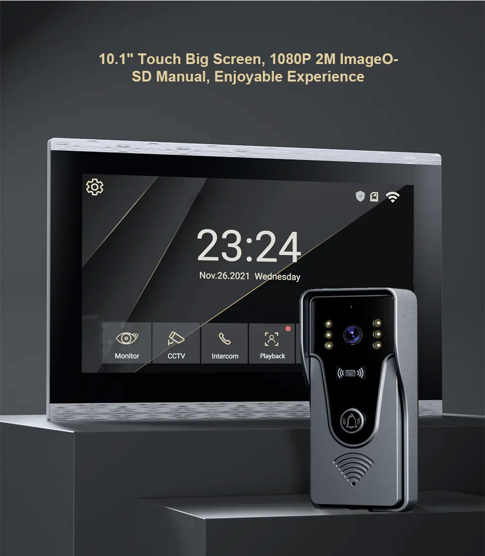 Tuya 1080P 10 Inch Color Touch - đánh giá và giá Smart Home Video Doorbell App