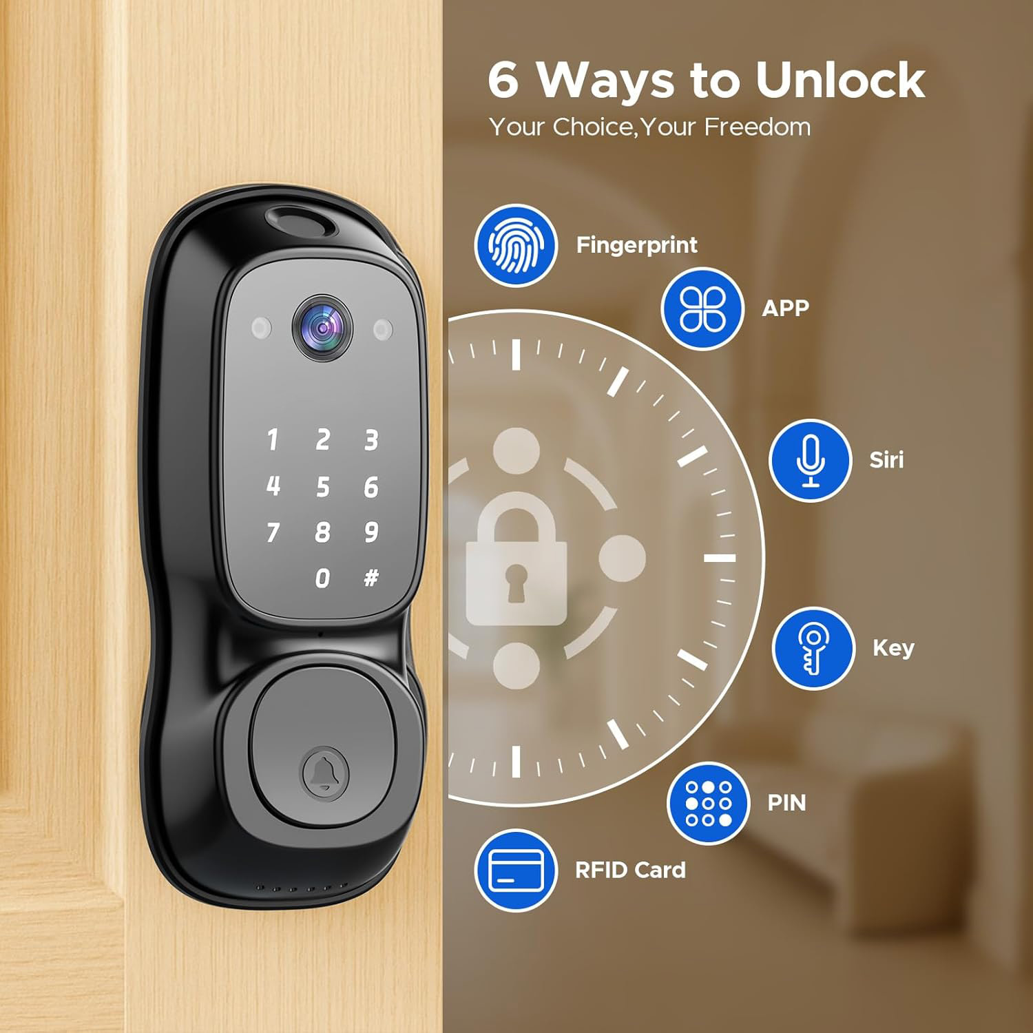 Tuya Wifi Smart Door Lock ‎Cam - đánh giá và giá Smart Door Lock