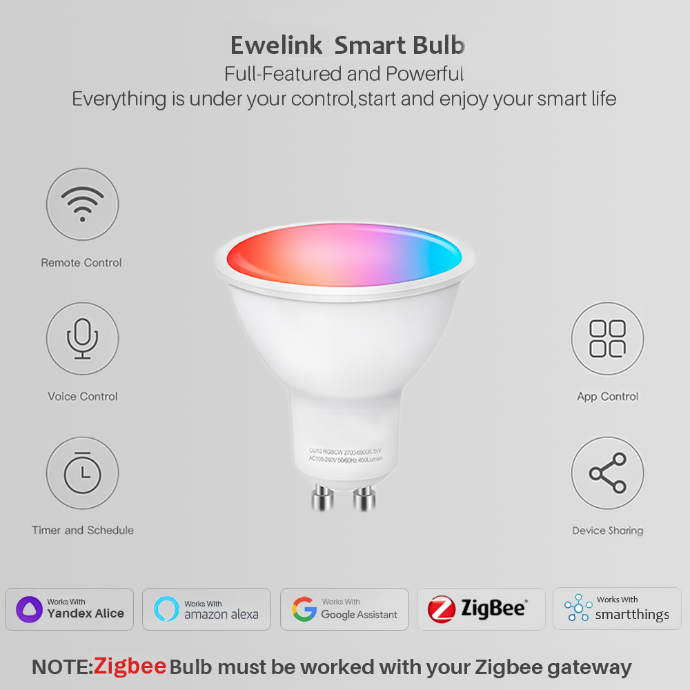 Ewelink GU10 Zigbee LED Bulbs  - đánh giá và giá Smart Bulb