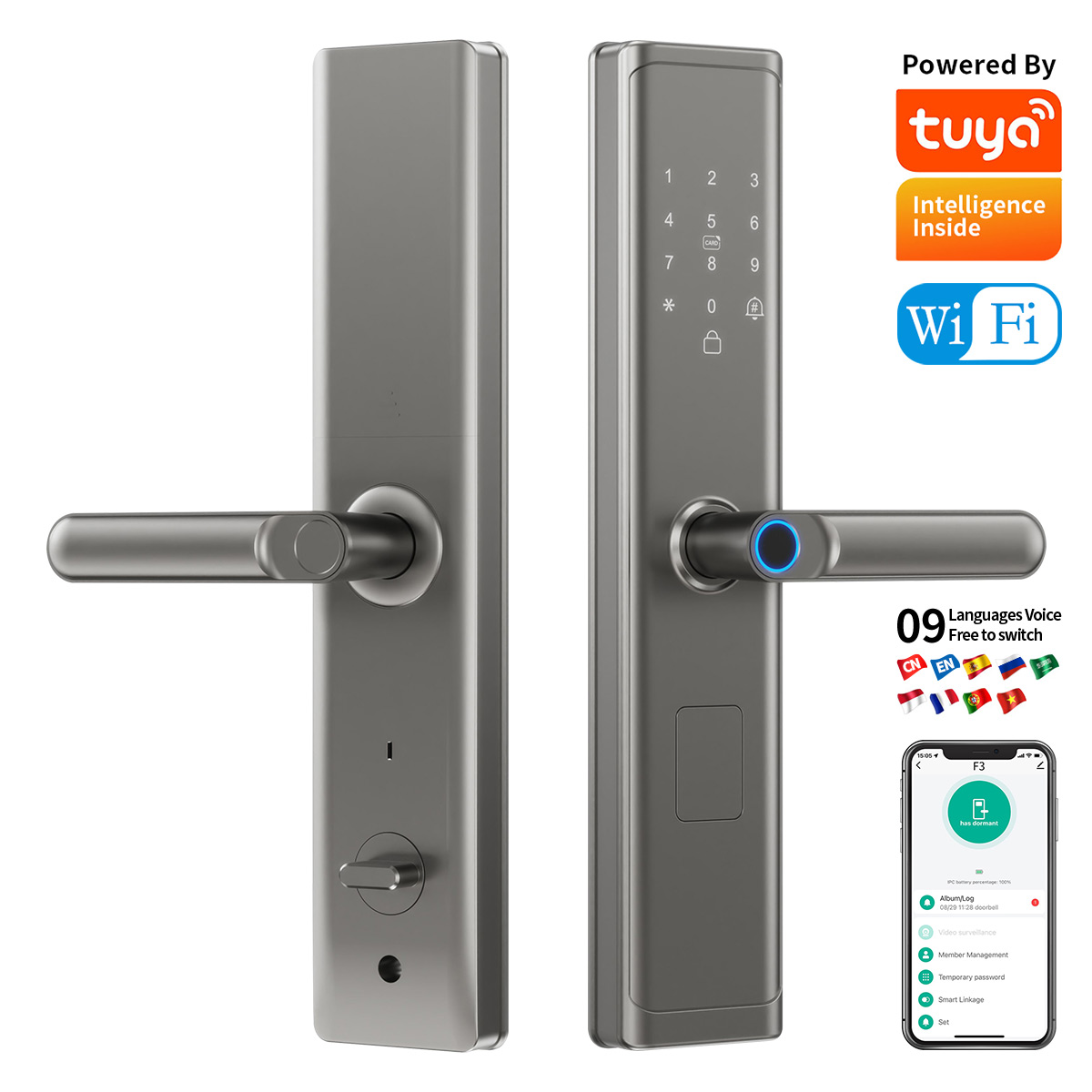 Tuya Wifi TTlock App Fingerpri - đánh giá và giá Smart Door Lock