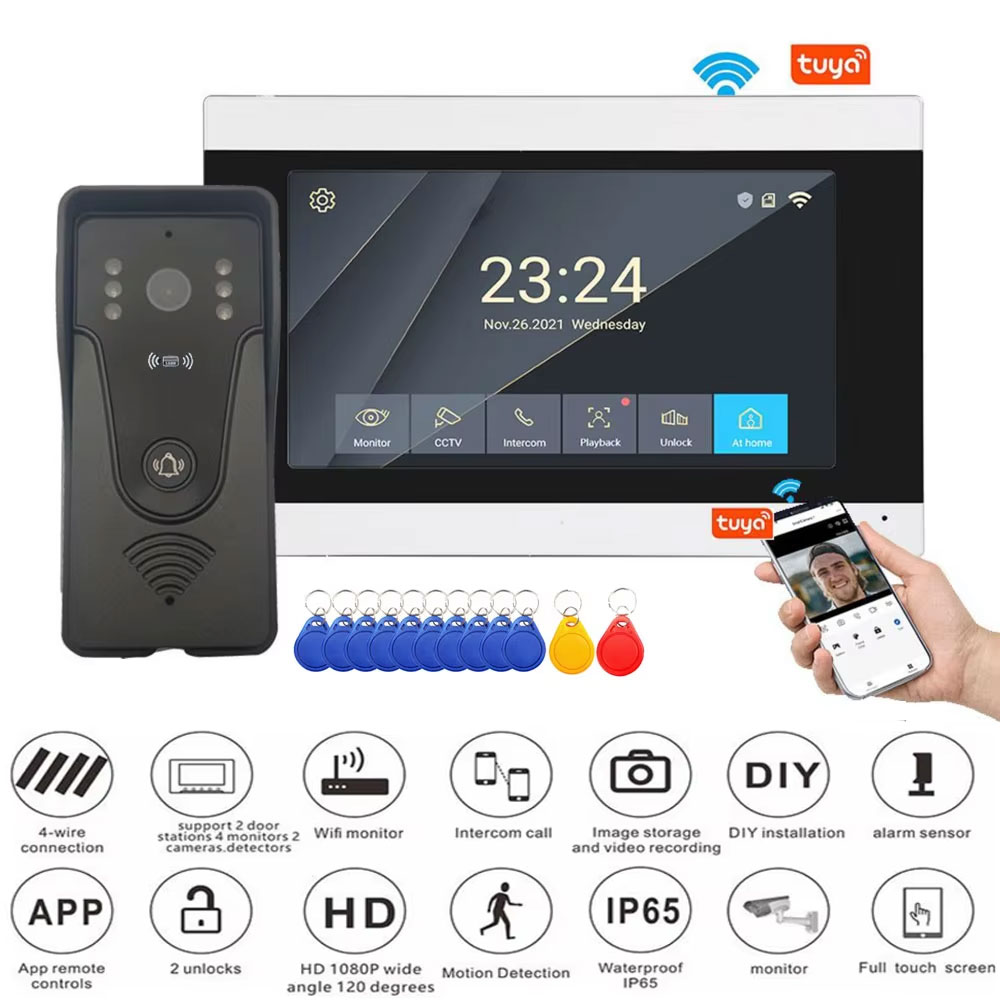 Tuya 1080P 7 Inch Color Touch  - đánh giá và giá Smart Home Video Doorbell App