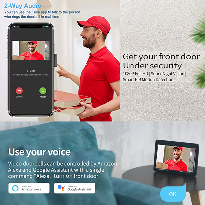 Tuya 1080P Wifi Video Doorbell - đánh giá và giá Smart Home Video Doorbell App