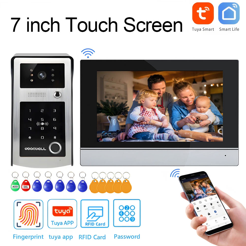 Wifi Tuya 7 Inch Touch Screen  - đánh giá và giá Smart Home Video Doorbell App